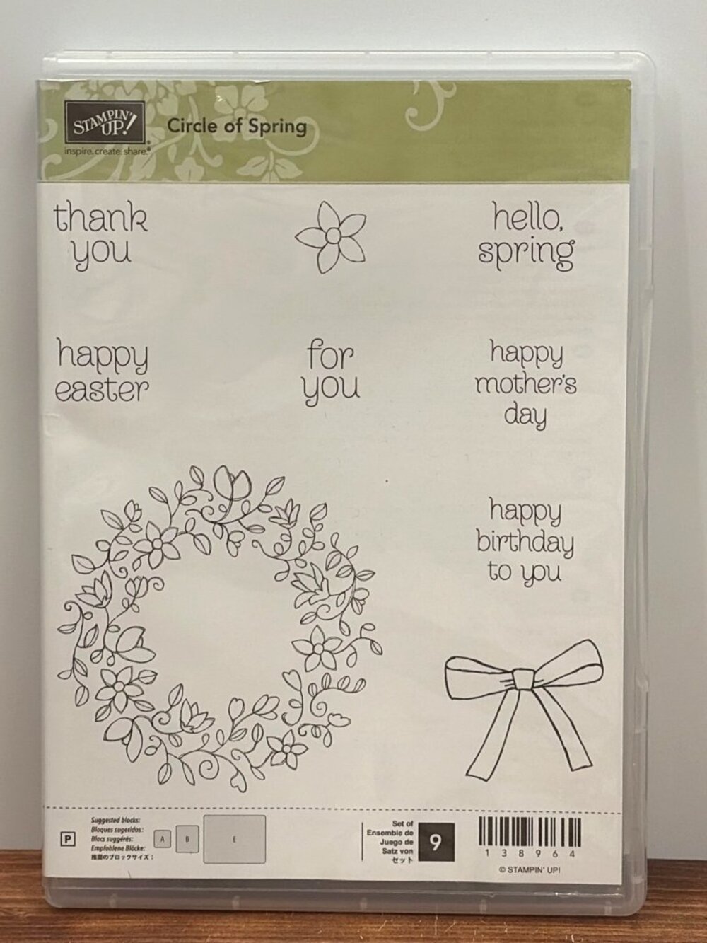 STAMPIN' UP! 138964 CIRCLE OF SPRING CLEAR MOUNTED RUBBER STAMP SET WREATH